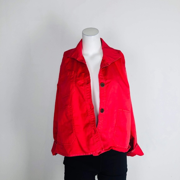 Chino Anthropologie Coral Pink Swing Jacket Button - Picture 7 of 8